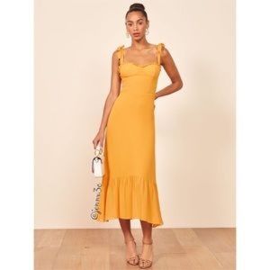 Reformation Nikita Dress Size 0 in Ochre